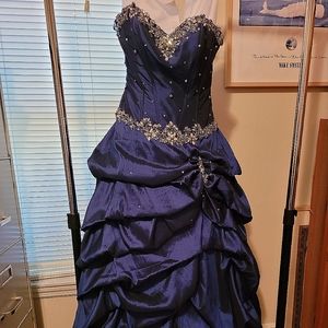Midnight Blue Ball Gown, Size 6 taken in.